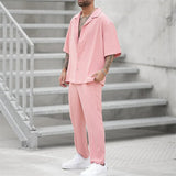 Men's Summer Set | Oversized Short Sleeve Shirt & Linen Trousers