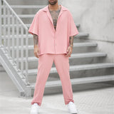 Men's Summer Set | Oversized Short Sleeve Shirt & Linen Trousers