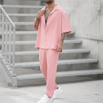 Men's Summer Set | Oversized Short Sleeve Shirt & Linen Trousers