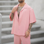 Men's Summer Set | Oversized Short Sleeve Shirt & Linen Trousers