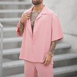 Men's Summer Set | Oversized Short Sleeve Shirt & Linen Trousers