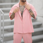 Men's Summer Set | Oversized Short Sleeve Shirt & Linen Trousers