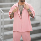 Men's Summer Set | Oversized Short Sleeve Shirt & Linen Trousers