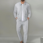 Men's Tracksuit | Men's Leisure Suit | Zip Jacket & Drawstring for Clear Look