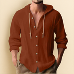 COTTON LINEN HOODIE SHIRT FOR MEN