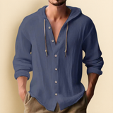 COTTON LINEN HOODIE SHIRT FOR MEN