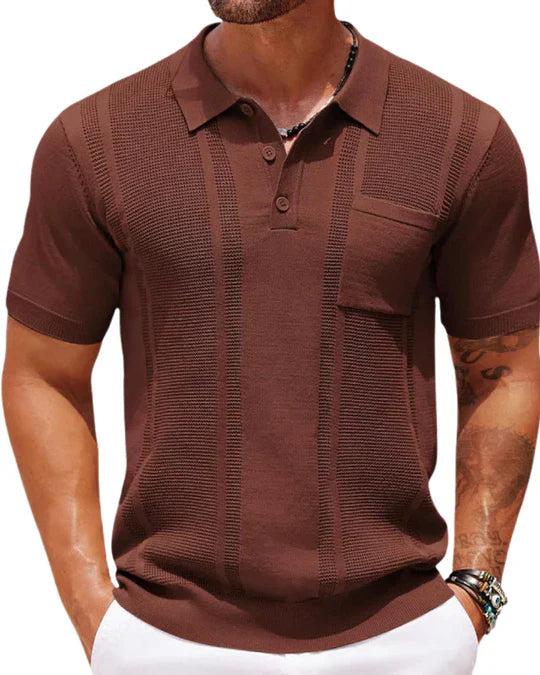 SLEEK TEXTURED POLO SHIRT FOR MEN