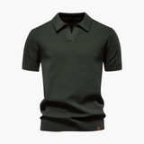 Open-Collar Pointelle Knit Polo