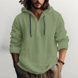 LINEN HOODED SHIRT FOR MEN