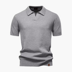 Open-Collar Pointelle Knit Polo