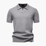 Open-Collar Pointelle Knit Polo