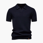 Open-Collar Pointelle Knit Polo