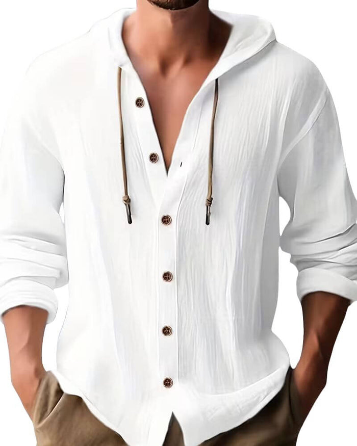 HOODED LONG SLEEVE SHIRT FOR MEN