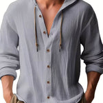 HOODED LONG SLEEVE SHIRT FOR MEN
