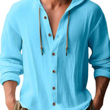 HOODED LONG SLEEVE SHIRT FOR MEN