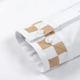 Long Sleeve Embroidered Hidden Buttons Placket Shirt
