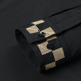 Long Sleeve Embroidered Hidden Buttons Placket Shirt