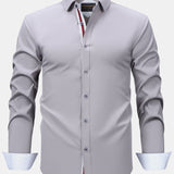 Long Sleeve Contrast Button Up Dress Shirt