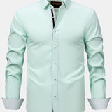 Long Sleeve Contrast Button Up Dress Shirt