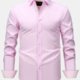 Long Sleeve Contrast Button Up Dress Shirt