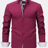 Long Sleeve Contrast Button Up Dress Shirt