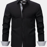 Long Sleeve Contrast Button Up Dress Shirt