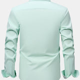 Long Sleeve Contrast Button Up Dress Shirt