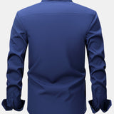 Long Sleeve Contrast Button Up Dress Shirt