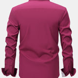 Long Sleeve Contrast Button Up Dress Shirt