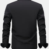 Long Sleeve Contrast Button Up Dress Shirt