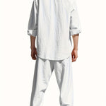 Men's Two Piece Summer Outfit | Linen Shirt & Trousers Set