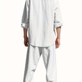 Men's Two Piece Summer Outfit | Linen Shirt & Trousers Set