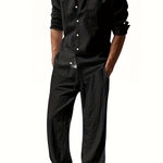 Men's Two Piece Summer Outfit | Linen Shirt & Trousers Set