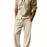 Men's Two Piece Summer Outfit | Linen Shirt & Trousers Set