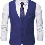 COLLARLESS POLYESTER VEST FOR MEN