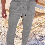 LINEN DRAWSTRING TROUSERS FOR MEN