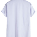 Palm Tree Print Stand Collar Shirt