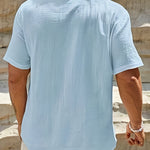 LINEN V-NECK SHIRT FOR MEN