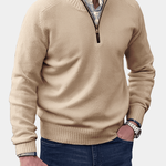 ZIPPERED KNIT PULLOVER FOR MEN