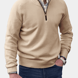 ZIPPERED KNIT PULLOVER FOR MEN