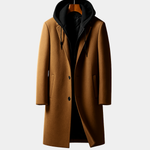 WOOL HOODED COAT FOR MEN