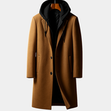 WOOL HOODED COAT FOR MEN