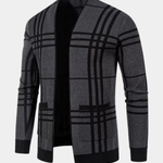 CHECKERED KNIT CARDIGAN FOR MEN