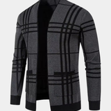 CHECKERED KNIT CARDIGAN FOR MEN