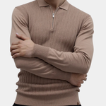 TEXTURED ZIPPER POLO FOR MEN