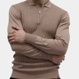 TEXTURED ZIPPER POLO FOR MEN