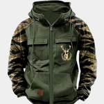 CLEAN MULTI-POCKET ZIP HOODIE FOR MEN