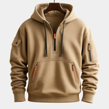 HALF-ZIP FLEECE HOODIE FOR MEN