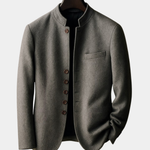 WOOL JACKET WITH STRAIGHT COLLAR