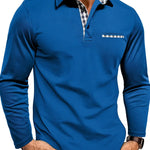 Men's Long Sleeve Polo with Check Collar